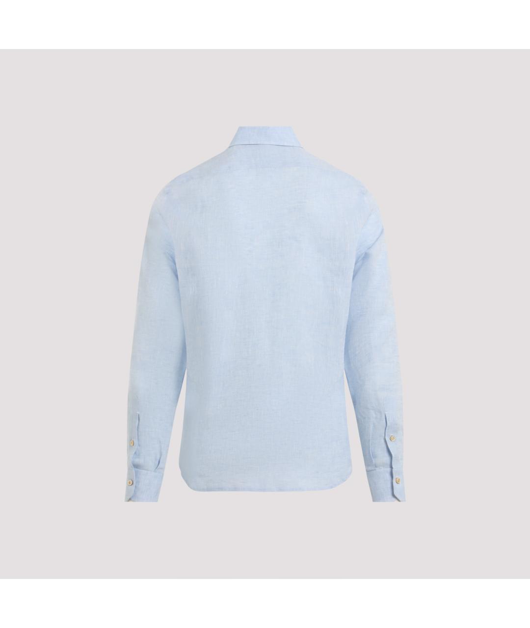 KITON Голубая льняная кэжуал рубашка, фото 3