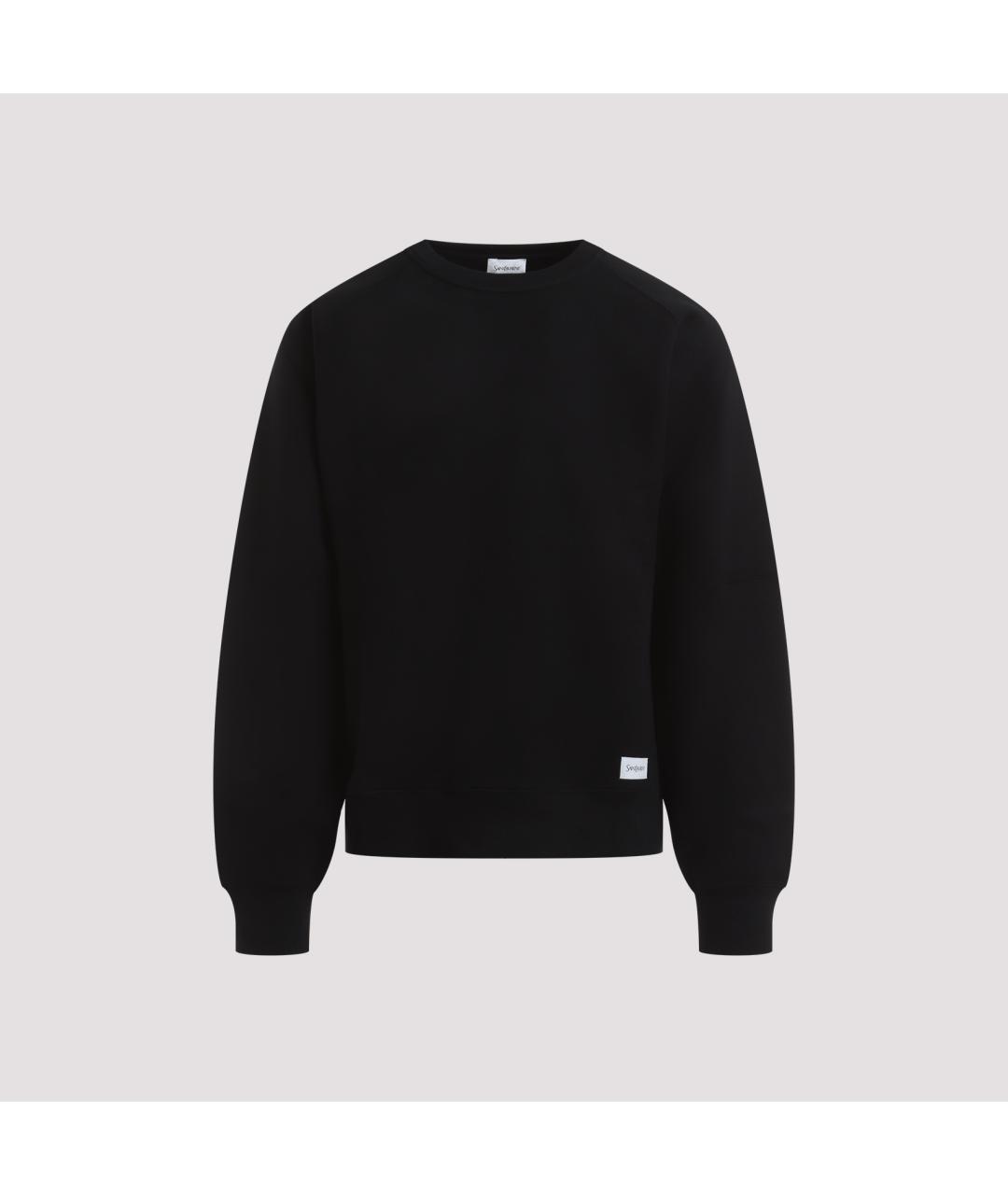 SAINT LAURENT Черный хлопковый джемпер / свитер, фото 2