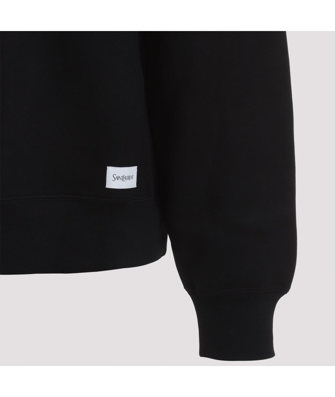 SAINT LAURENT Черный хлопковый джемпер / свитер, фото 4