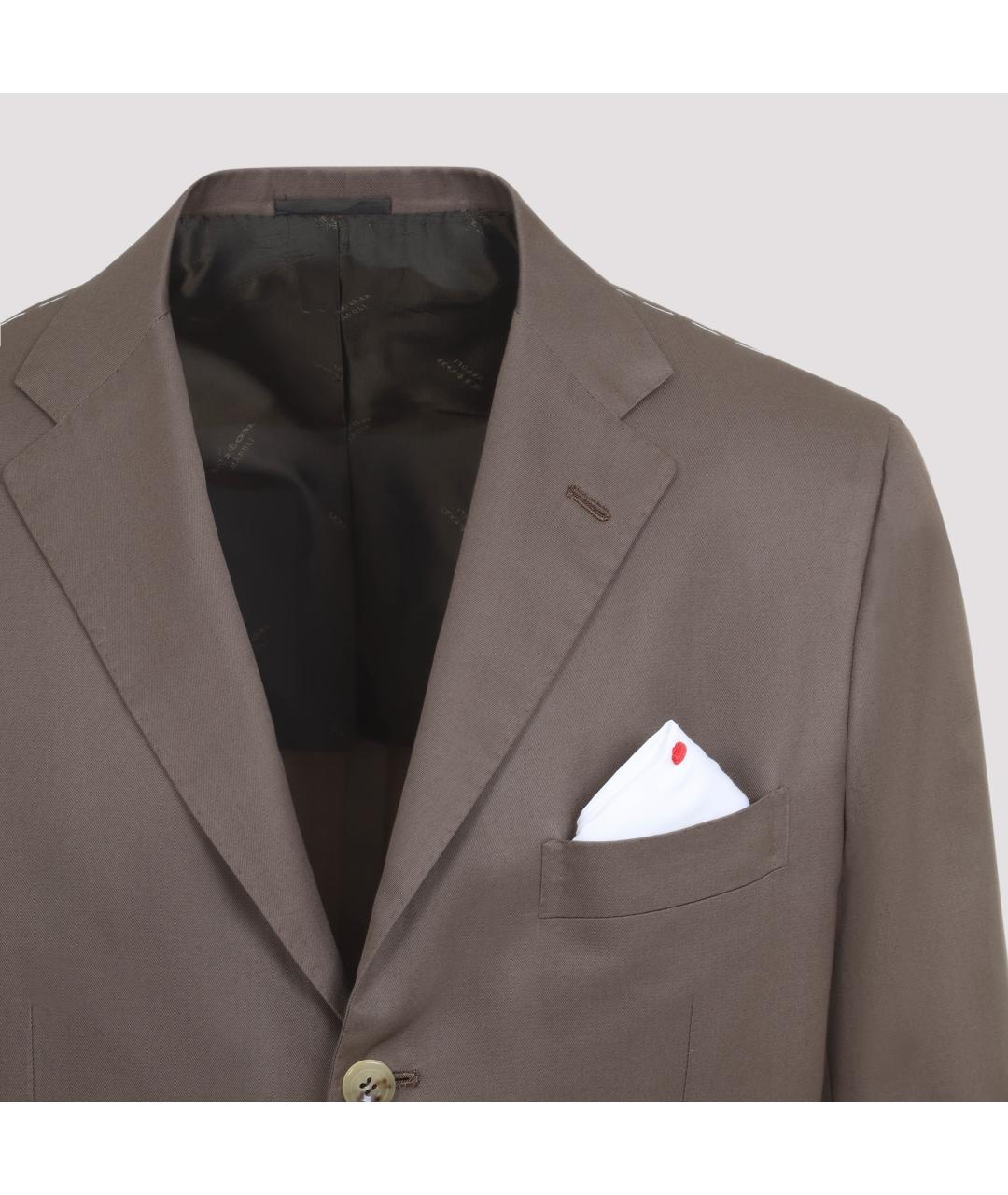 KITON Коричневый классический костюм, фото 4