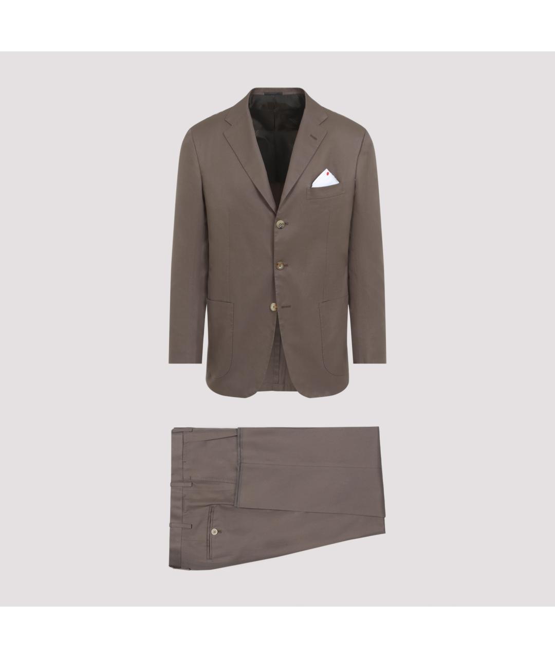 KITON Коричневый классический костюм, фото 2