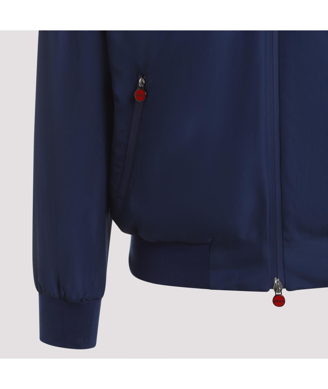 KITON Синяя полиэстеровая куртка, фото 4