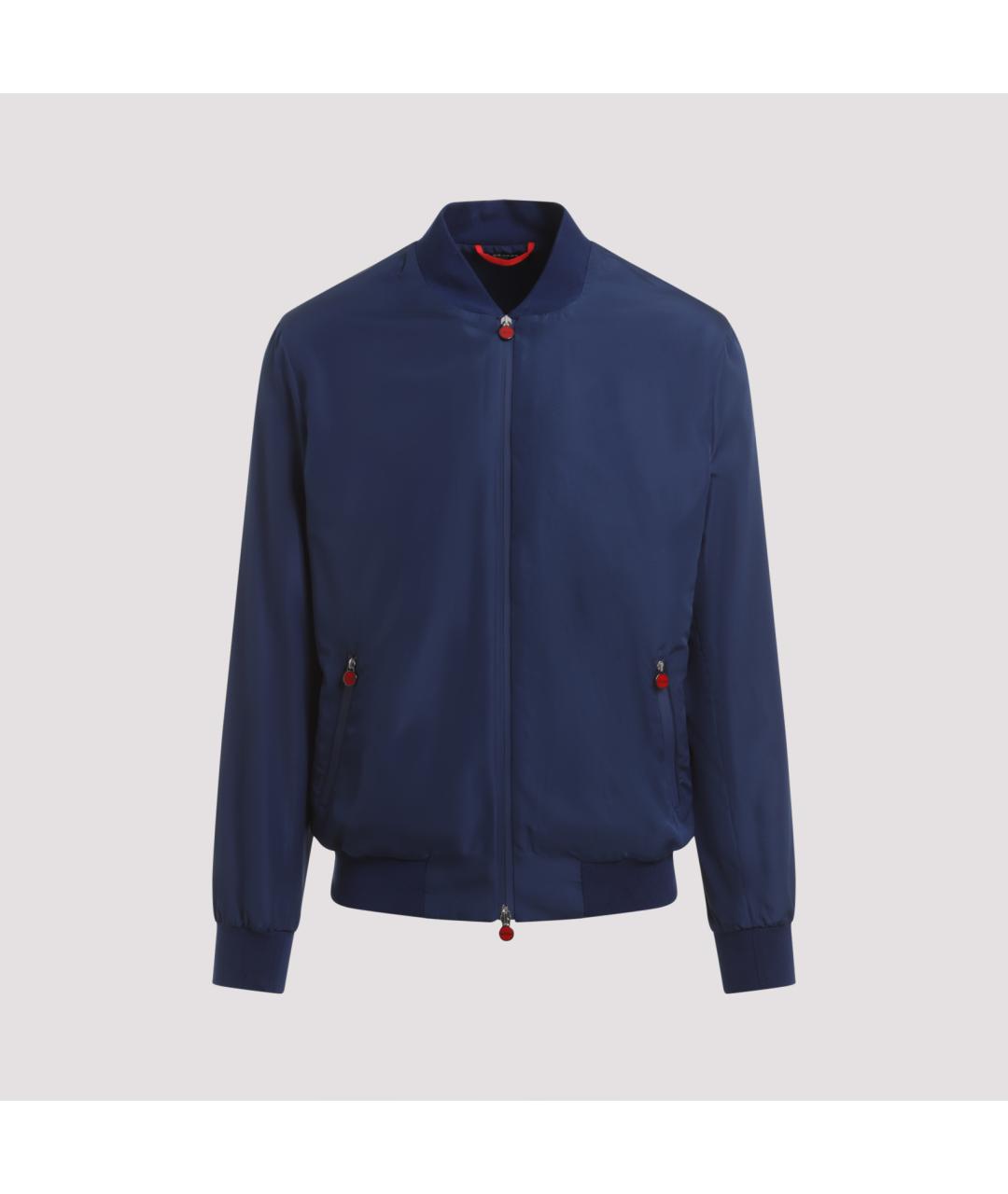 KITON Синяя полиэстеровая куртка, фото 2