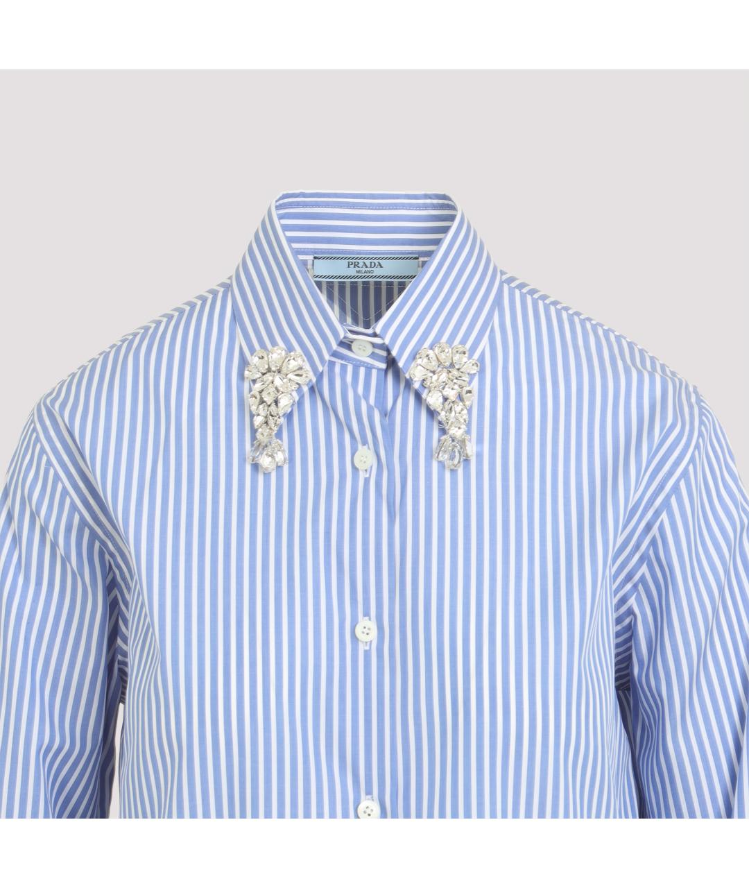 PRADA Голубая хлопковая рубашка, фото 4