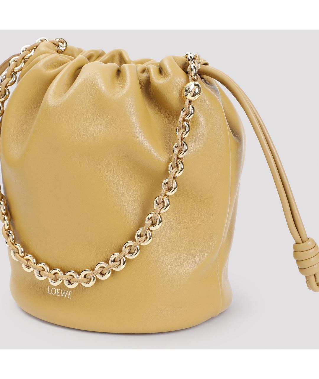 LOEWE Бежевая кожаная сумка через плечо, фото 4