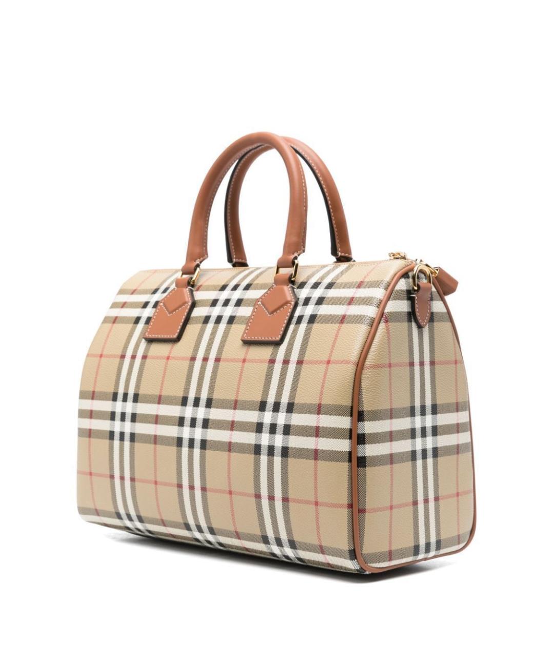 BURBERRY Бежевая кожаная сумка с короткими ручками, фото 3