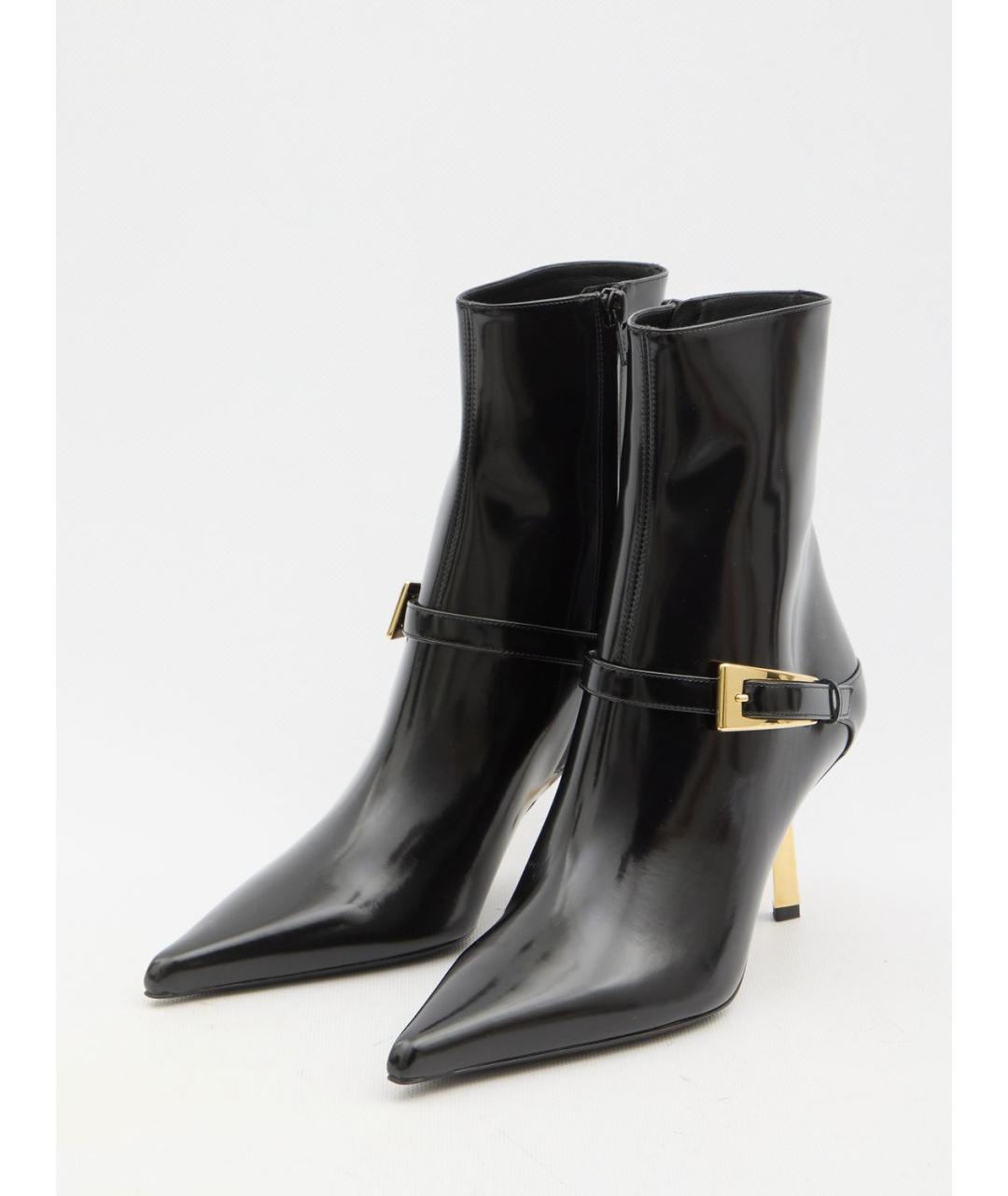 SAINT LAURENT Черные ботильоны из лакированной кожи, фото 2