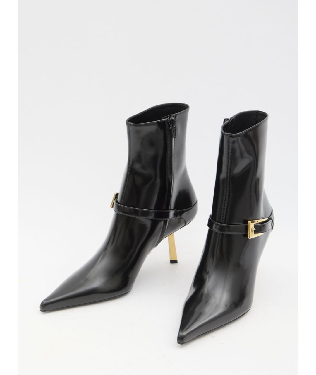SAINT LAURENT Черные ботильоны из лакированной кожи, фото 5