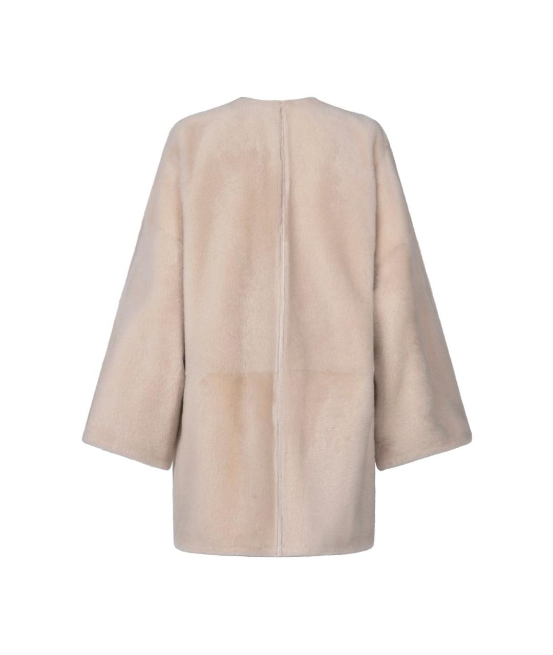 MAX MARA Бежевая меховая дубленка, фото 2