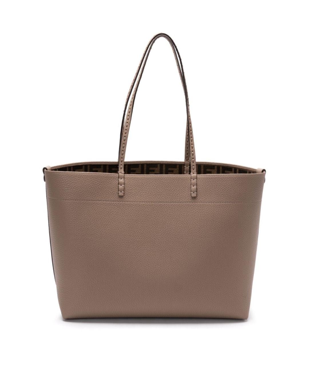 FENDI Коричневая кожаная сумка тоут, фото 2