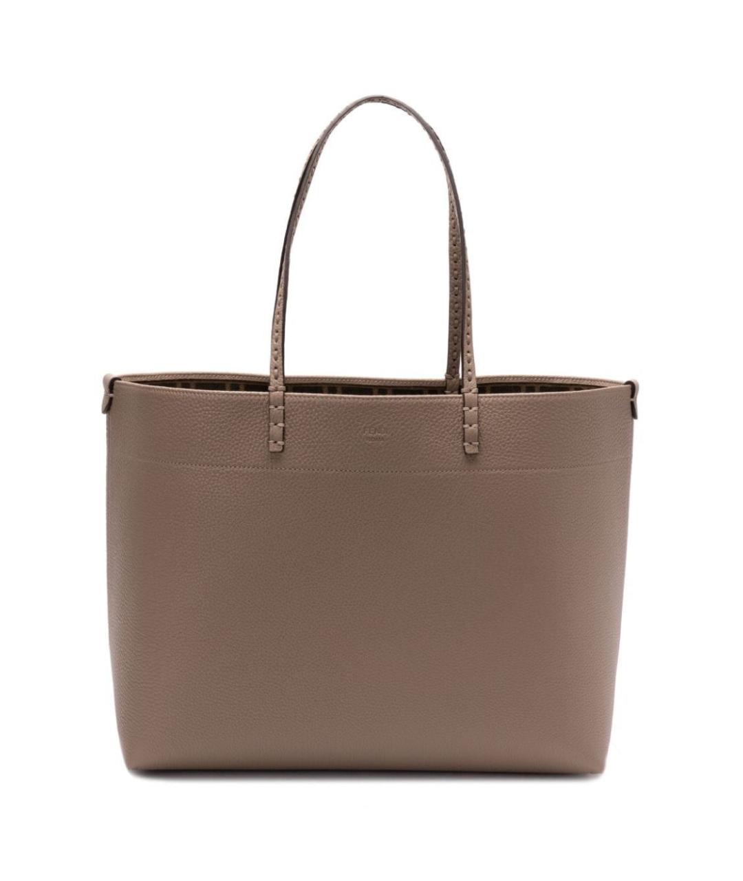 FENDI Коричневая кожаная сумка тоут, фото 1
