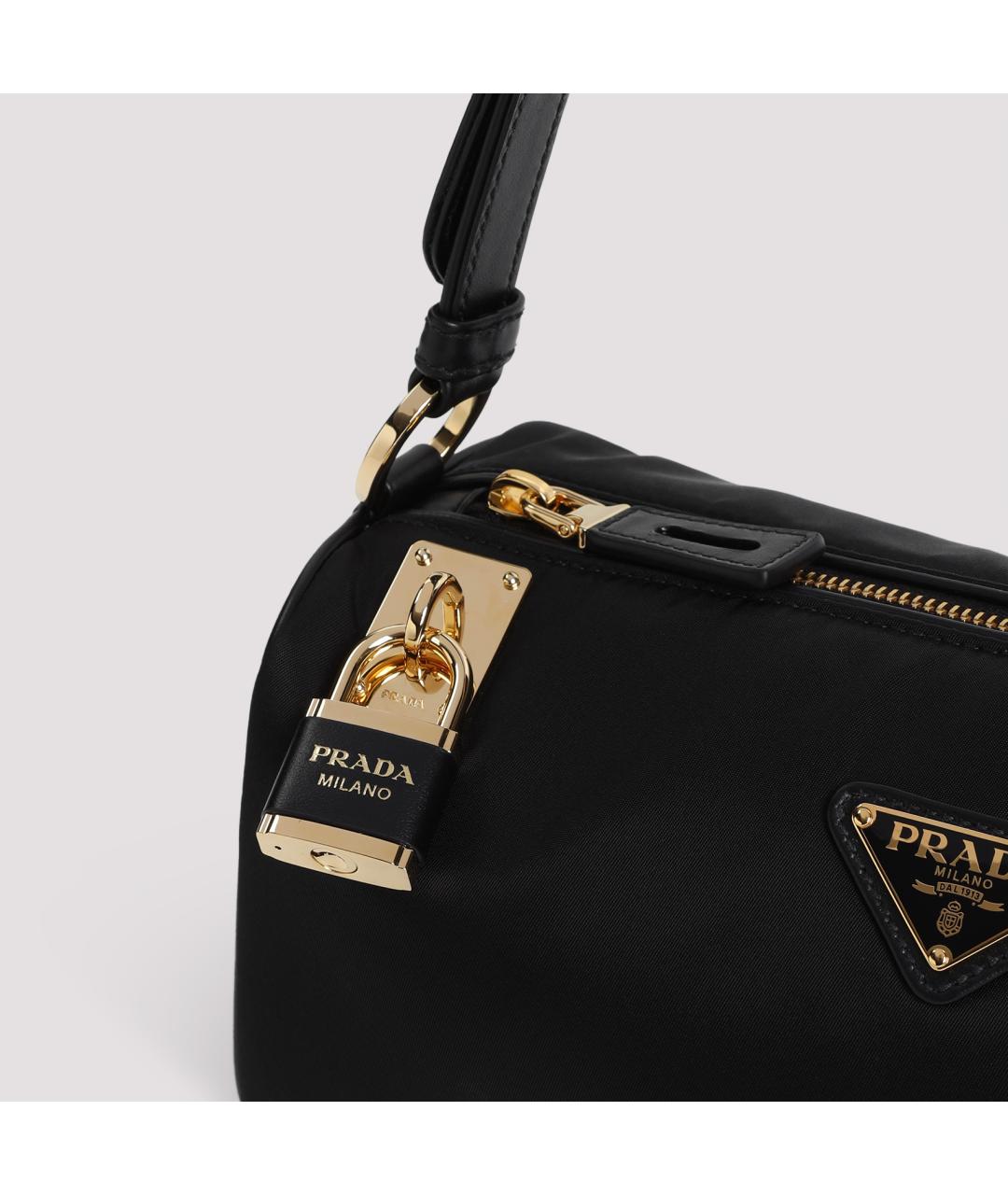 PRADA Черная синтетическая сумка через плечо, фото 4