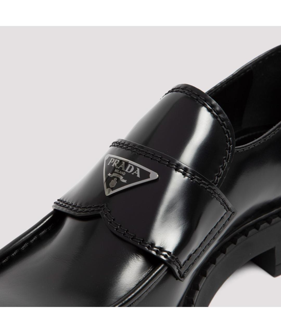 PRADA Черные кожаные лоферы, фото 5