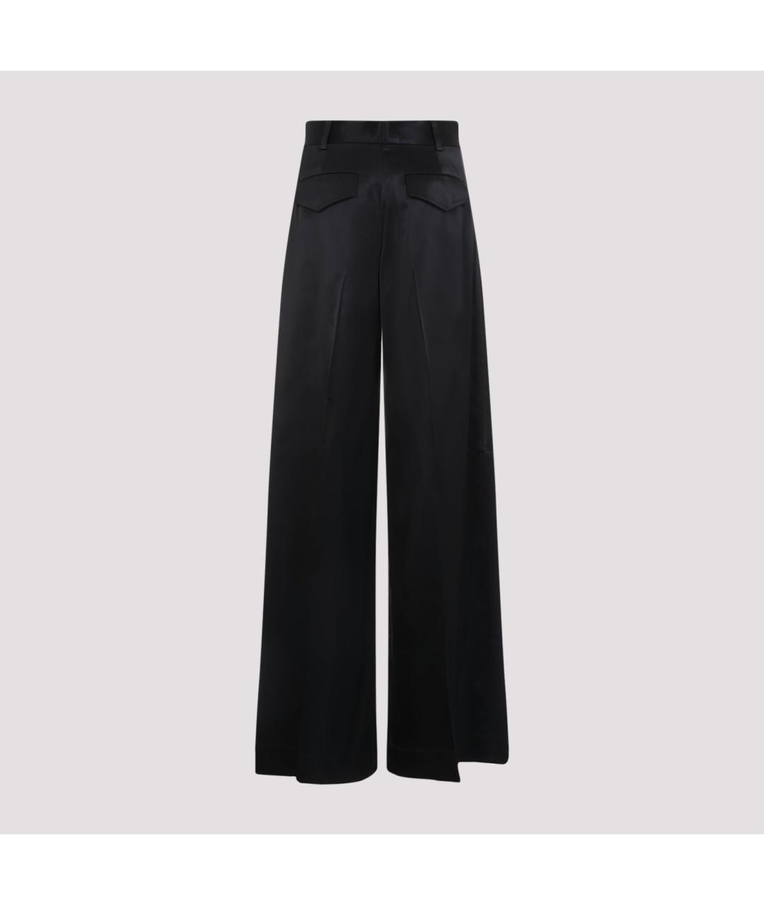 JIL SANDER Черные вискозные прямые брюки, фото 3