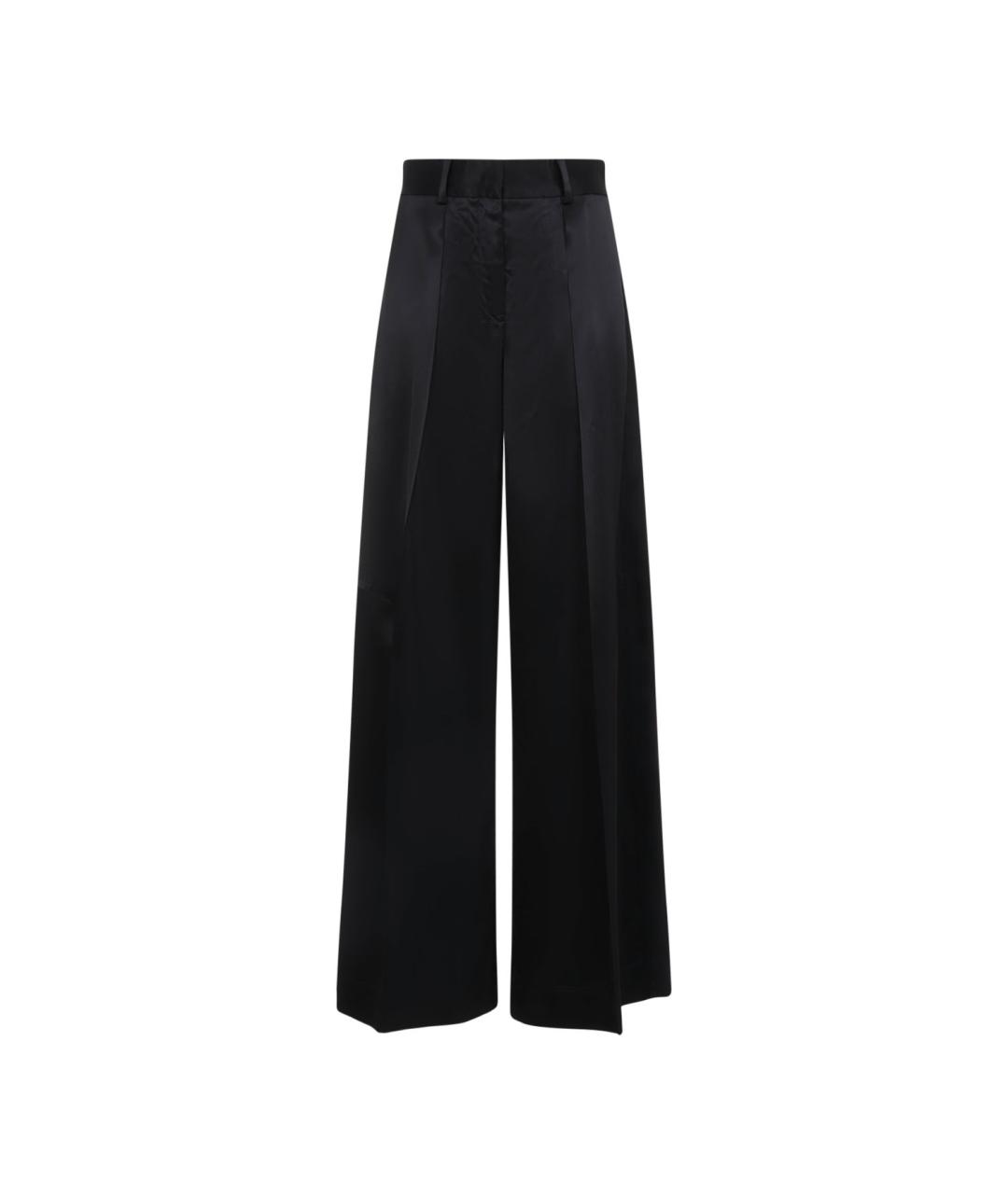 JIL SANDER Черные вискозные прямые брюки, фото 1