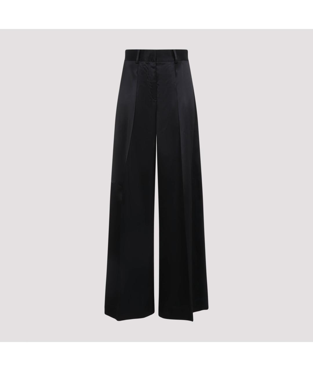 JIL SANDER Черные вискозные прямые брюки, фото 2