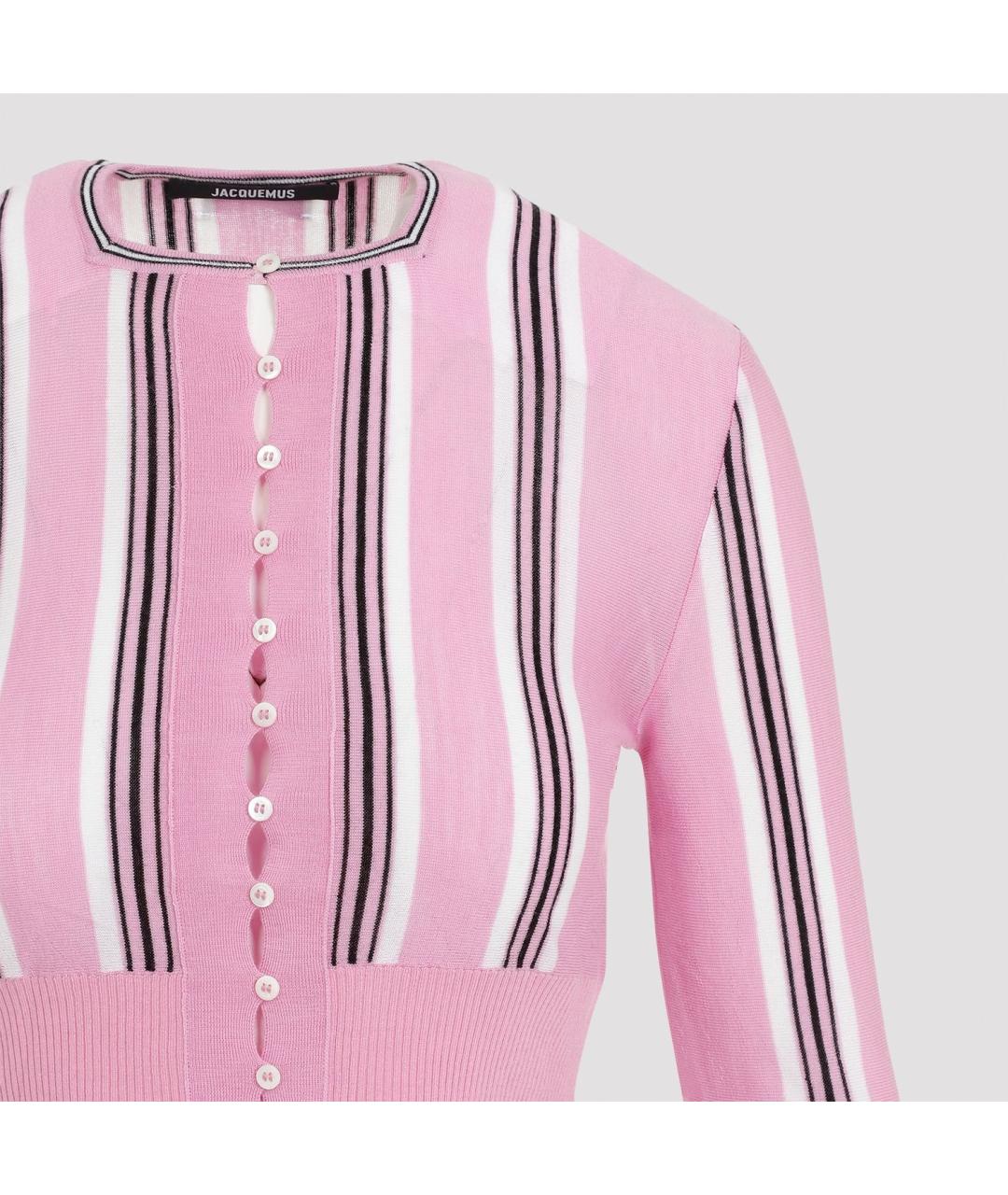 JACQUEMUS Розовый шерстяной кардиган, фото 4