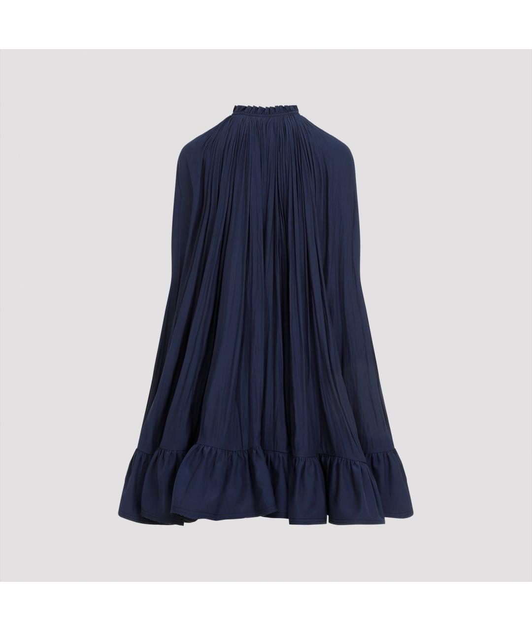 LANVIN Синее полиэстеровое повседневное платье, фото 3