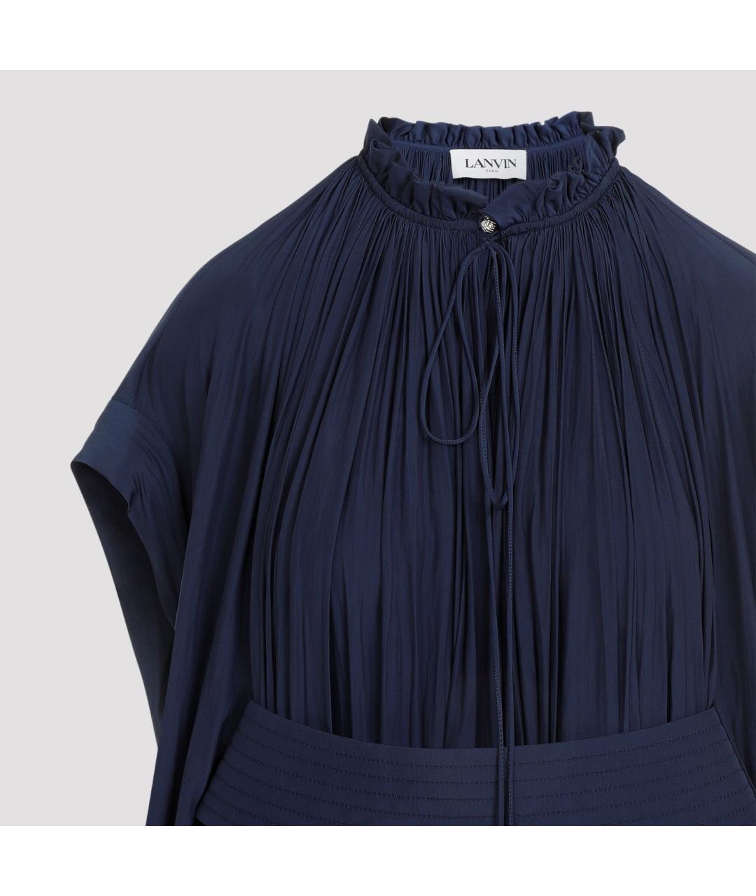 LANVIN Синее полиэстеровое повседневное платье, фото 4