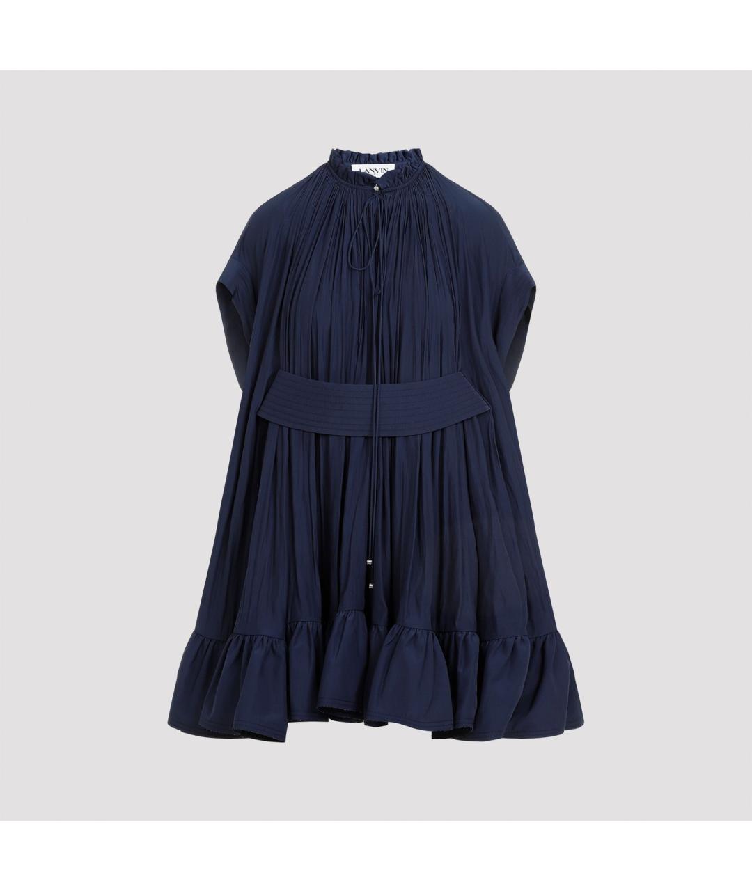 LANVIN Синее полиэстеровое повседневное платье, фото 2