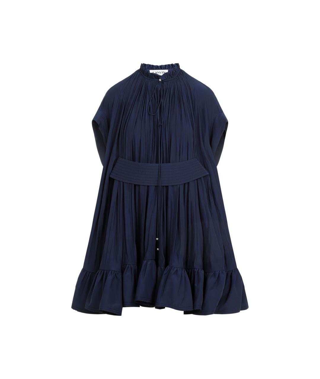LANVIN Синее полиэстеровое повседневное платье, фото 1