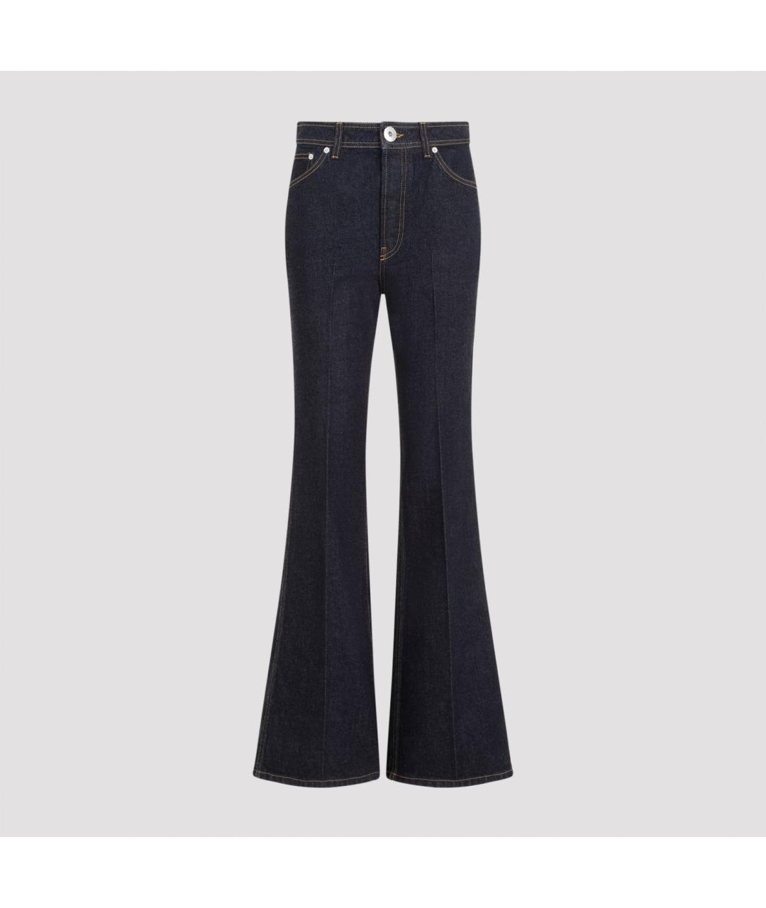 LANVIN Синие хлопковые прямые брюки, фото 2
