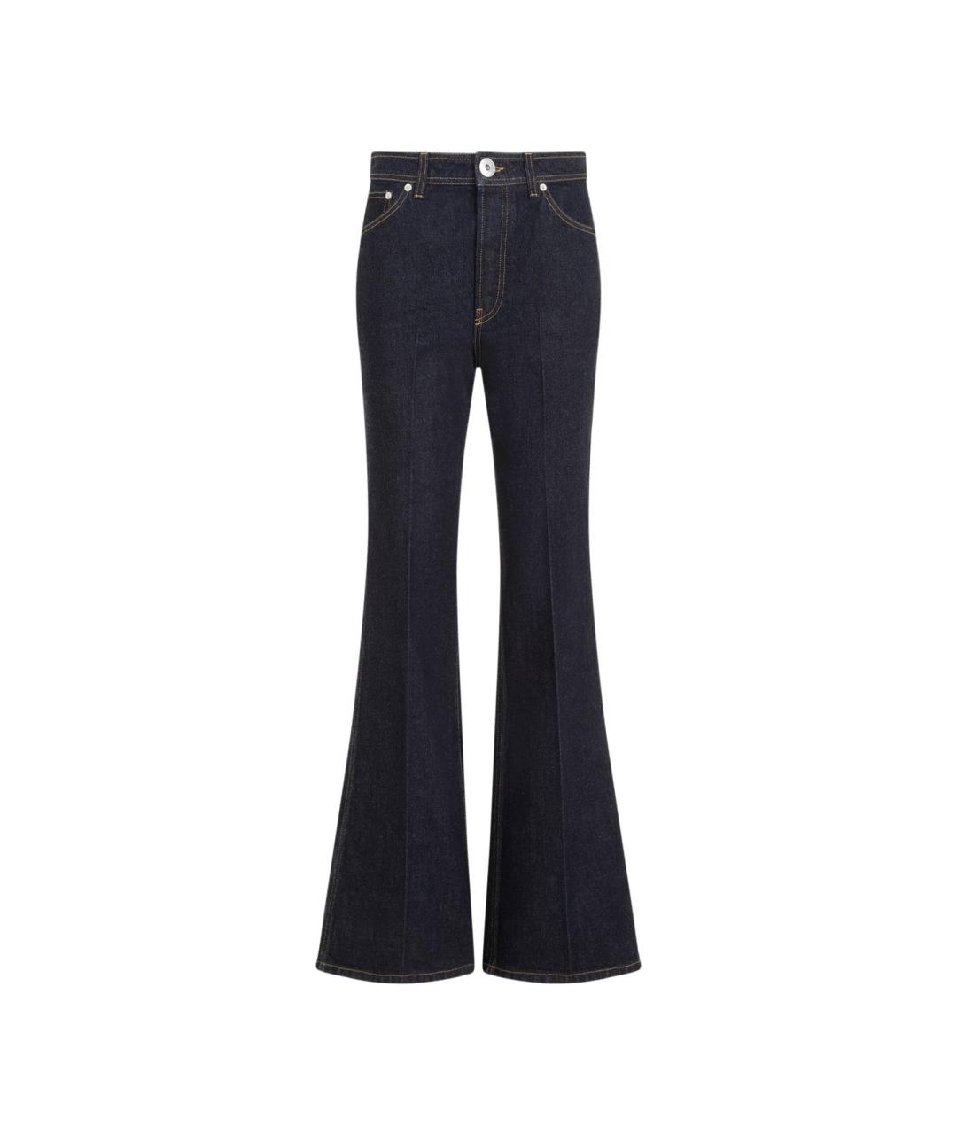 LANVIN Синие хлопковые прямые брюки, фото 1