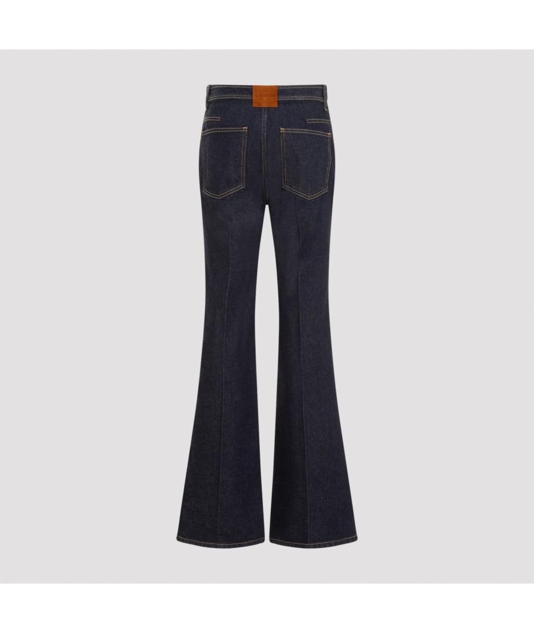 LANVIN Синие хлопковые прямые брюки, фото 3