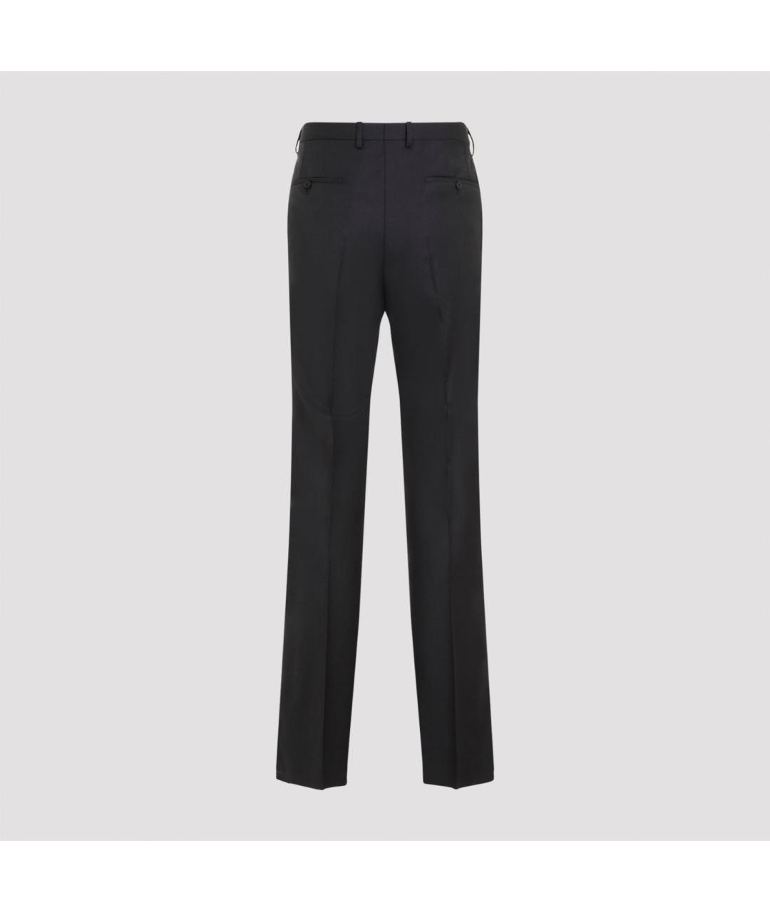 LANVIN Антрацитовые шерстяные повседневные брюки, фото 2