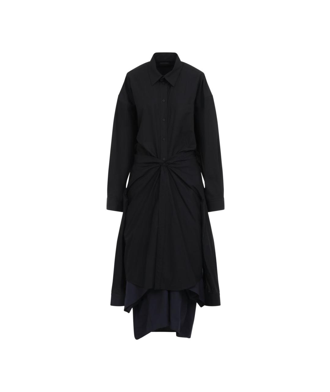 BALENCIAGA Черное хлопковое повседневное платье, фото 1