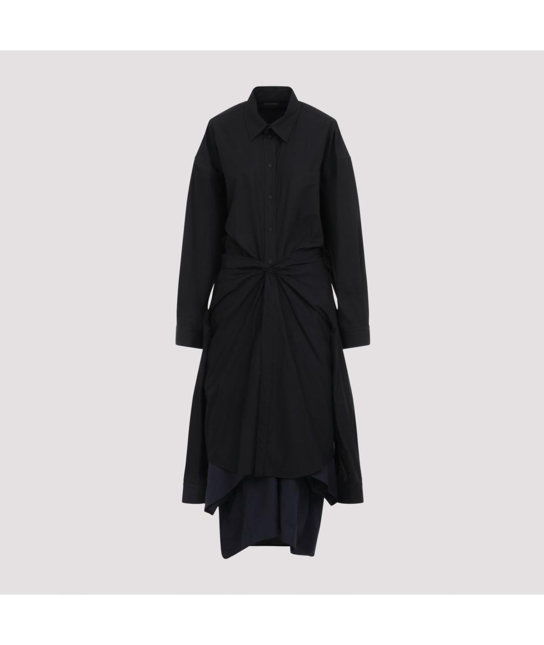 BALENCIAGA Черное хлопковое повседневное платье, фото 2