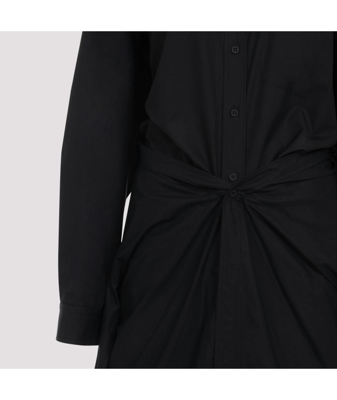 BALENCIAGA Черное хлопковое повседневное платье, фото 5