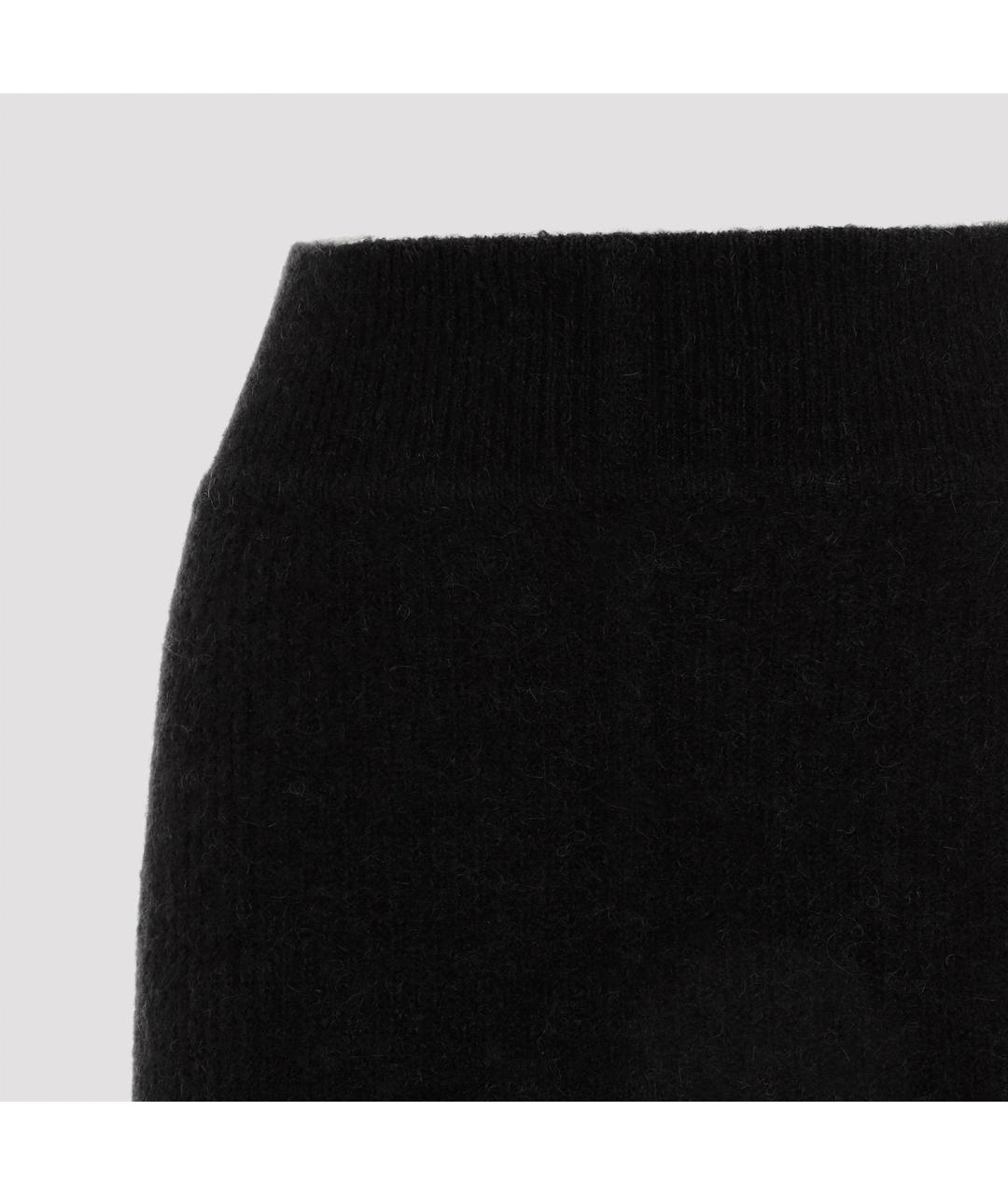 RICK OWENS Черная шерстяная юбка миди, фото 4