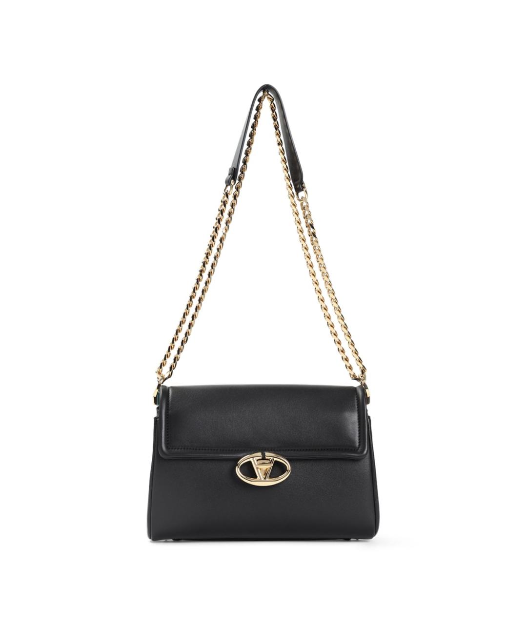 VALENTINO Черная кожаная сумка через плечо, фото 1