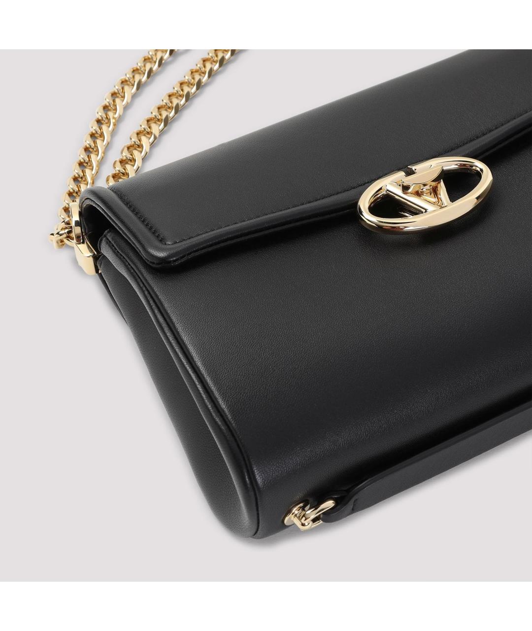 VALENTINO Черная кожаная сумка через плечо, фото 4