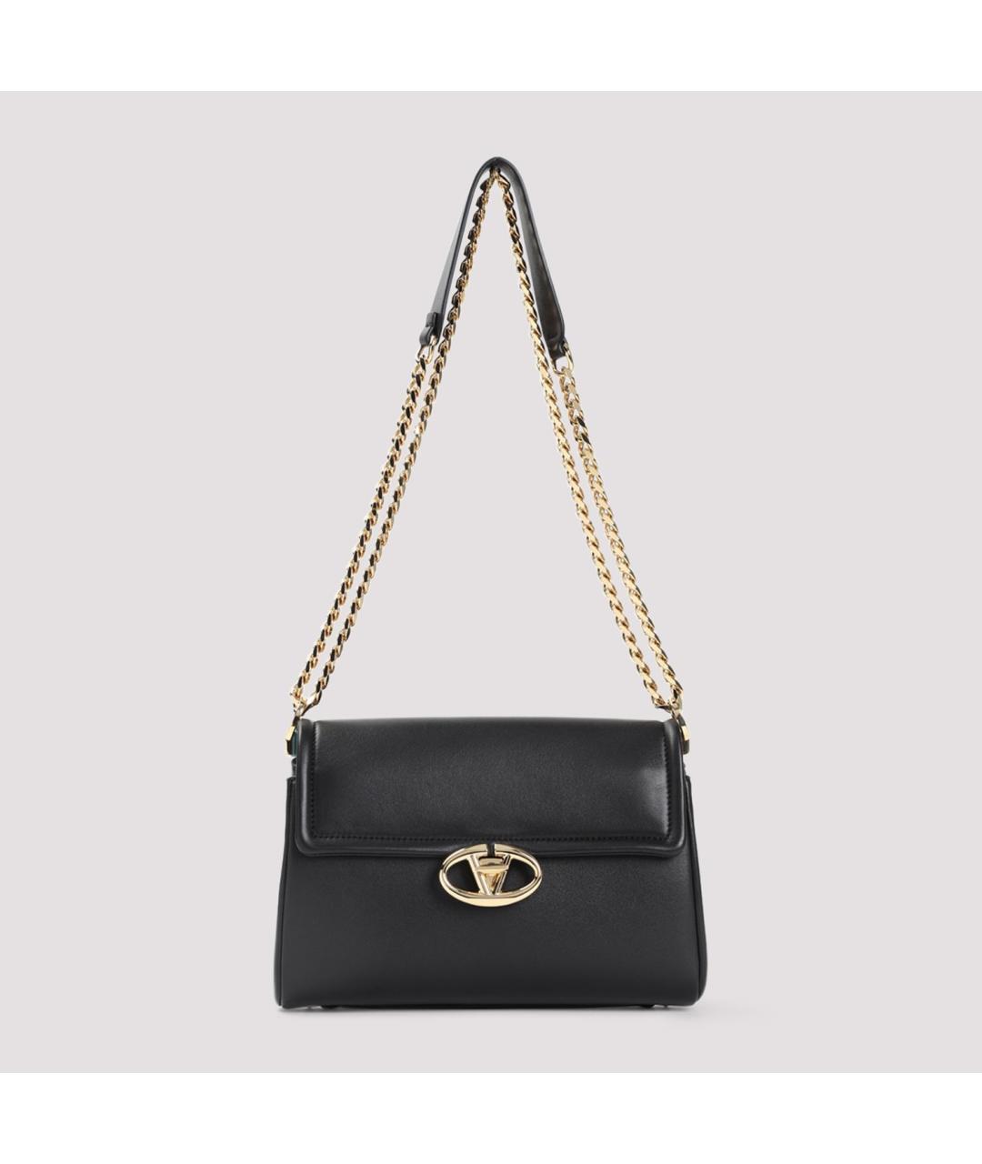 VALENTINO Черная кожаная сумка через плечо, фото 2