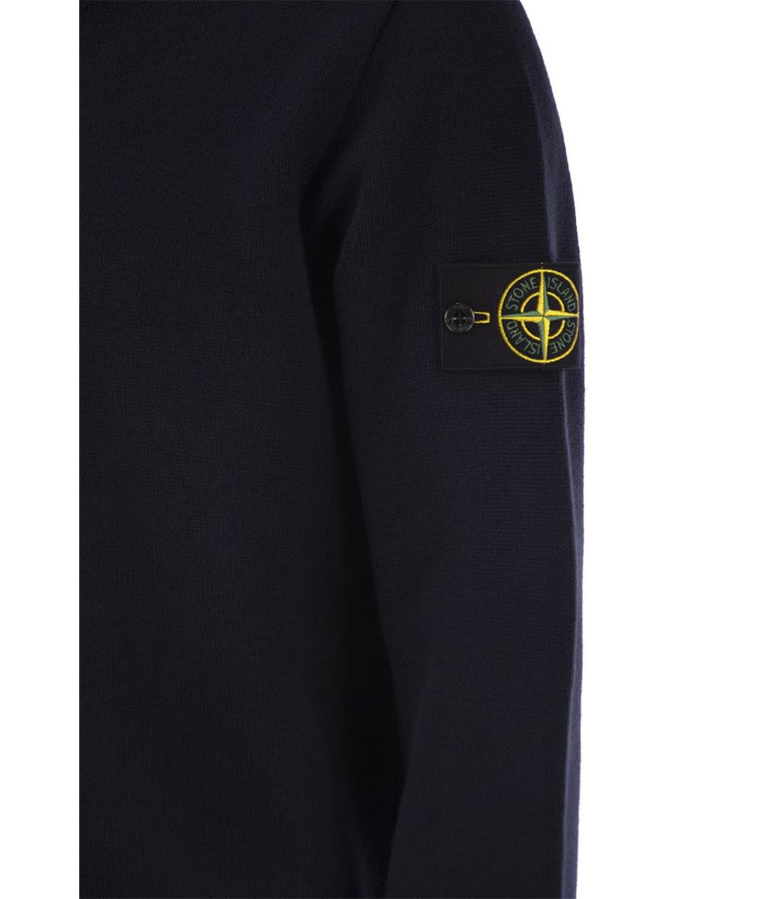 STONE ISLAND Темно-синий хлопковый джемпер / свитер, фото 4