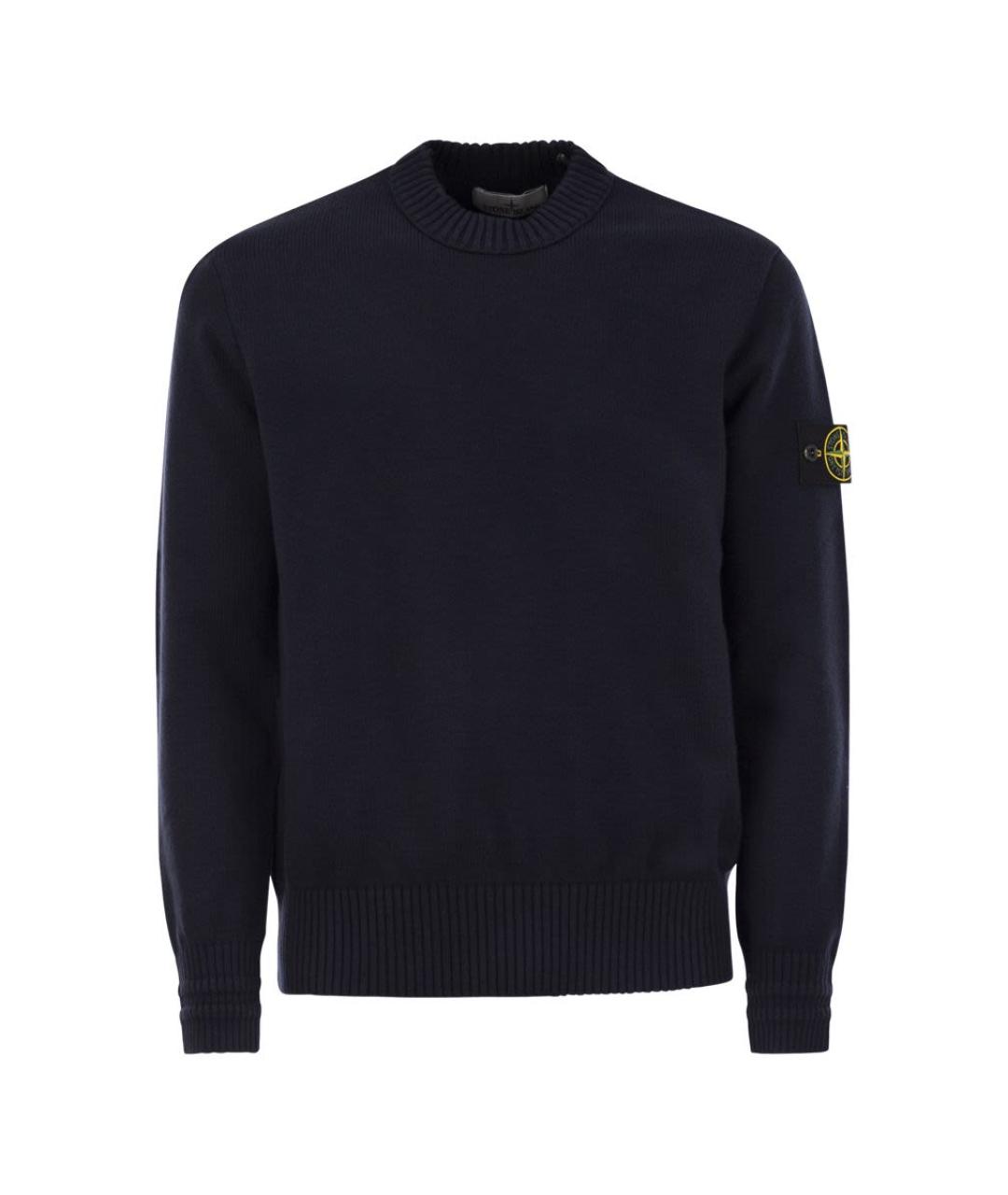STONE ISLAND Темно-синий хлопковый джемпер / свитер, фото 1