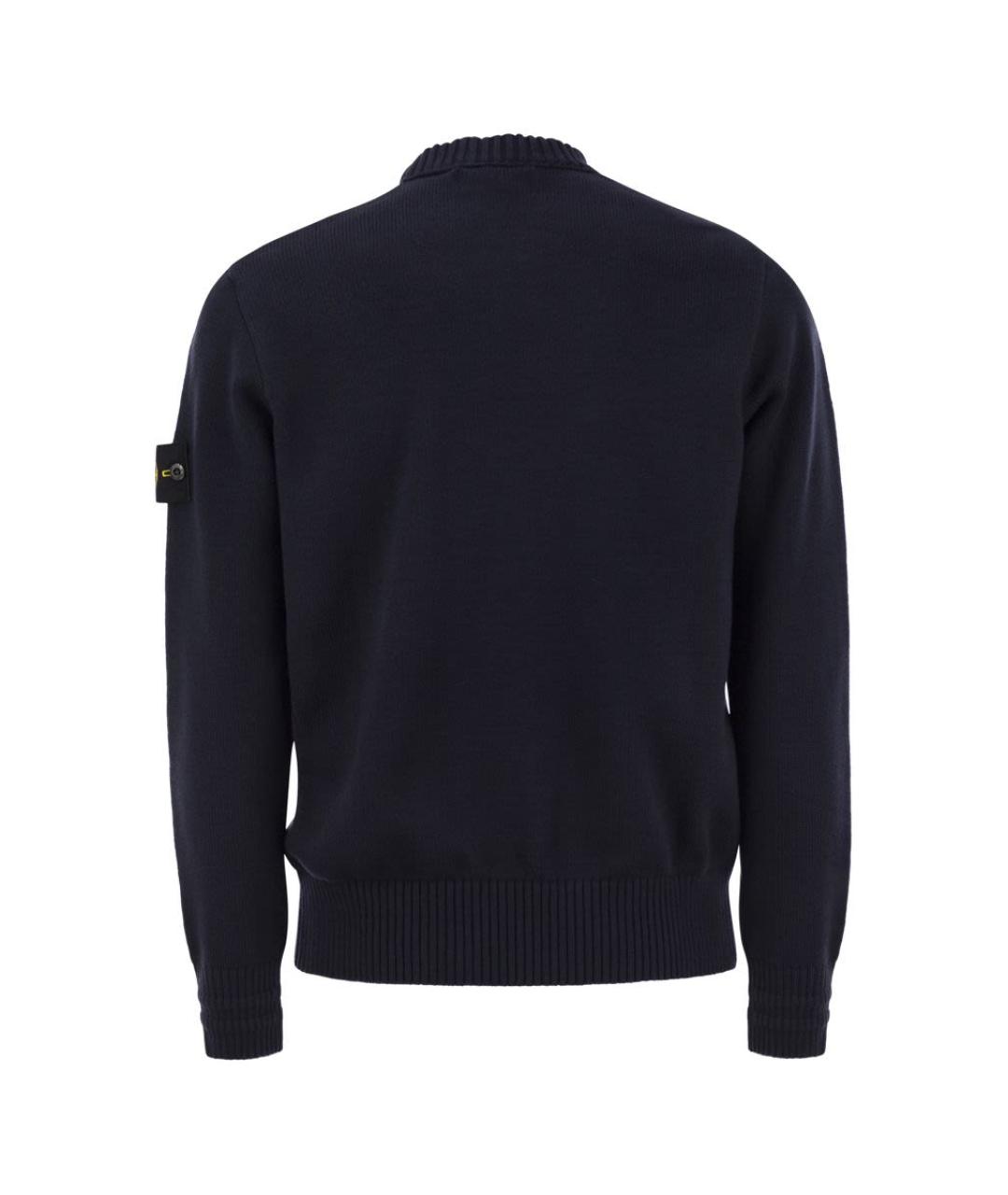 STONE ISLAND Темно-синий хлопковый джемпер / свитер, фото 2