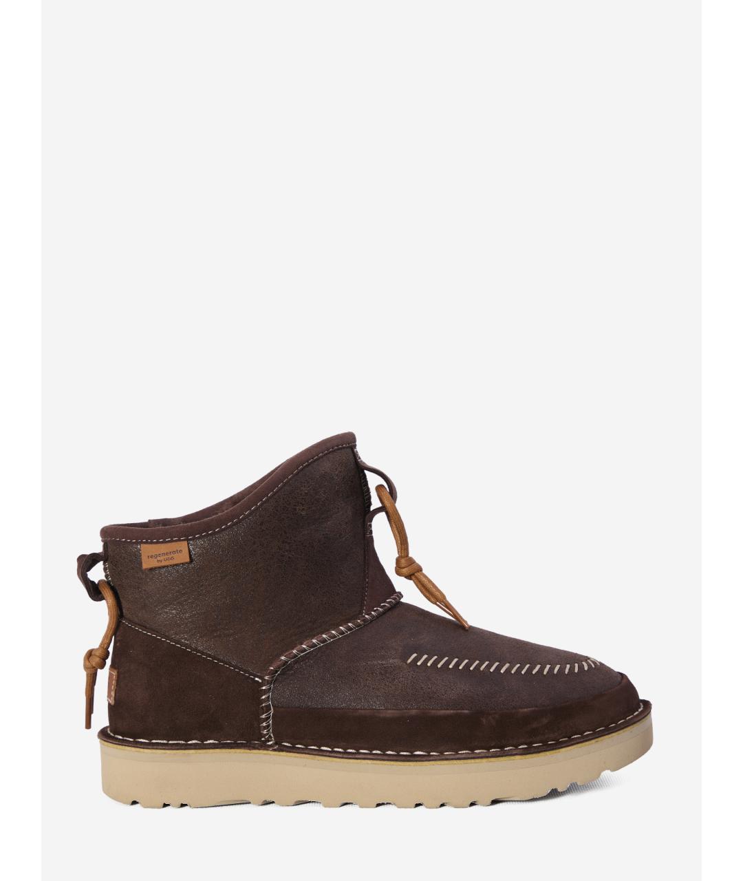 UGG AUSTRALIA Коричневые кожаные низкие ботинки, фото 5
