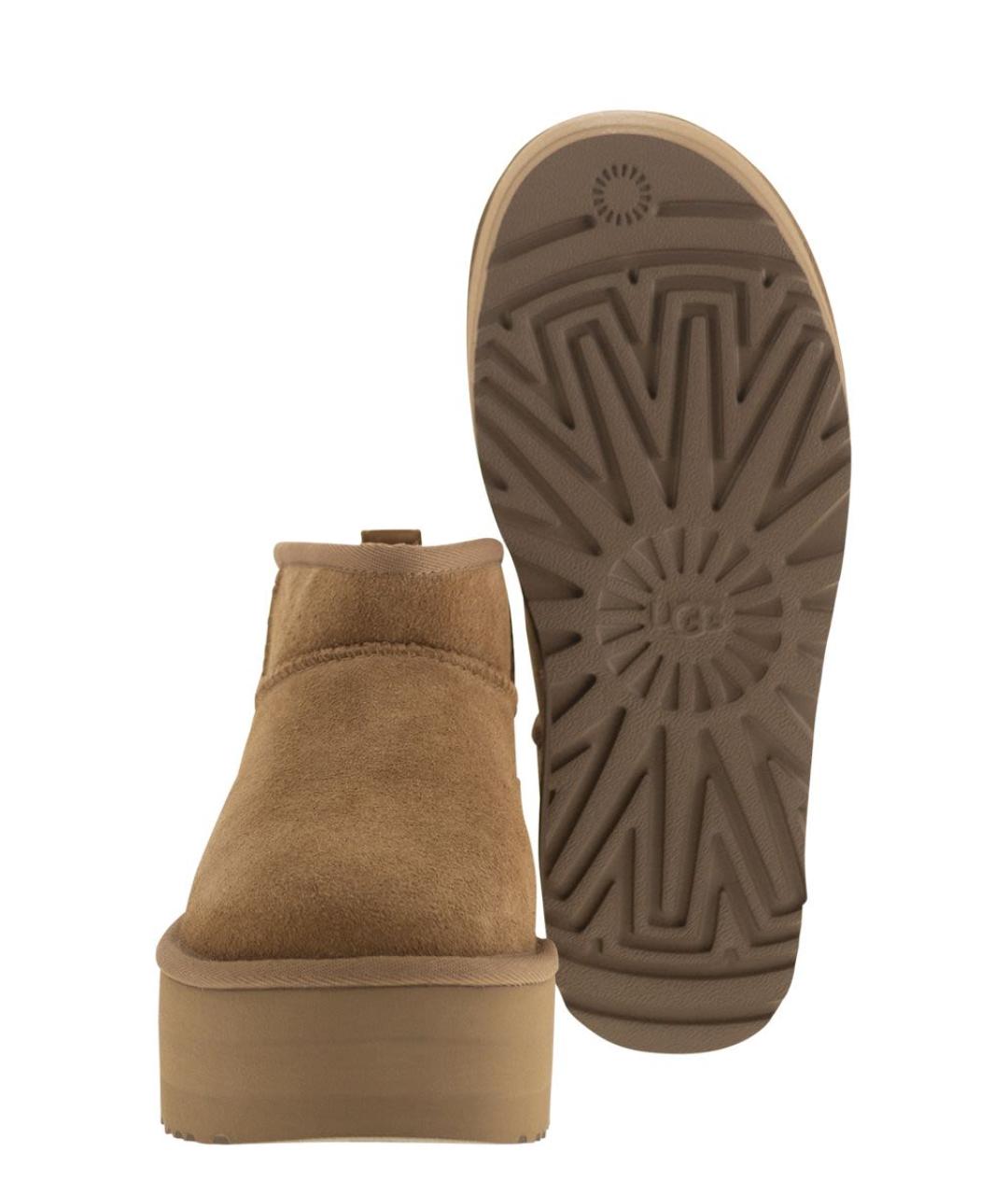 UGG AUSTRALIA Коричневые нубуковые ботинки, фото 5