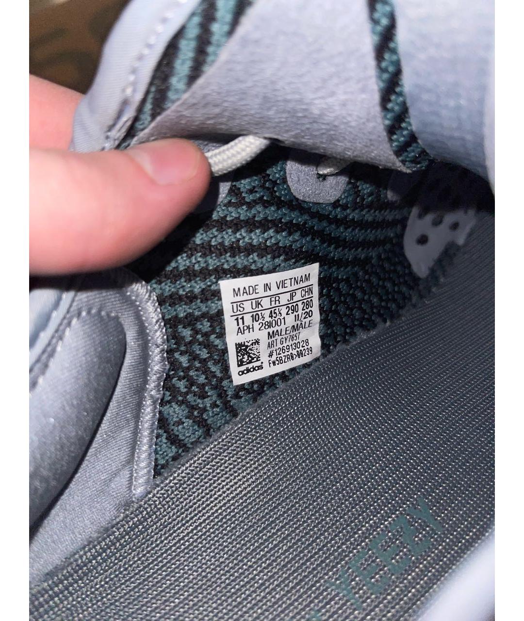 ADIDAS YEEZY Голубые текстильные низкие кроссовки / кеды, фото 5