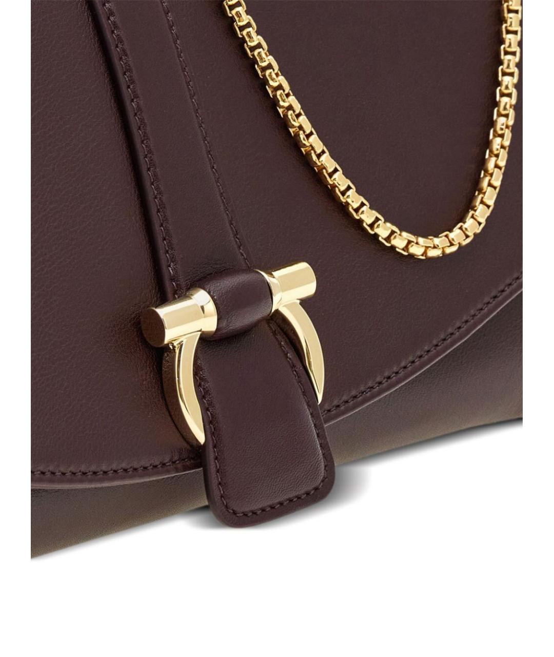 FERRAGAMO Коричневая кожаная сумка через плечо, фото 2