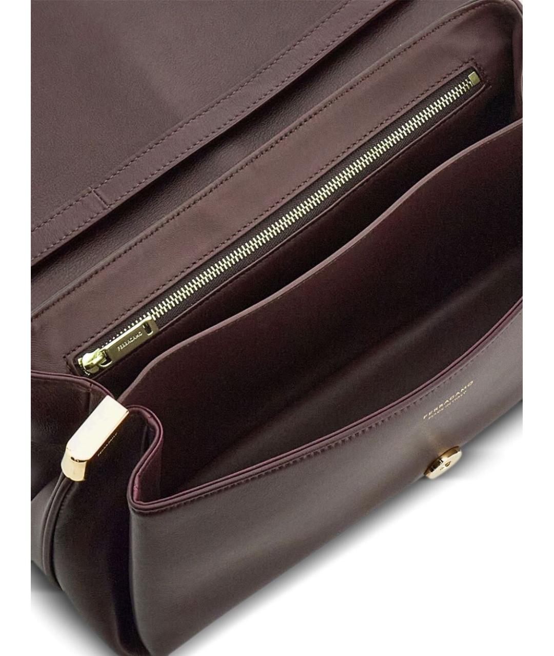 FERRAGAMO Коричневая кожаная сумка через плечо, фото 4