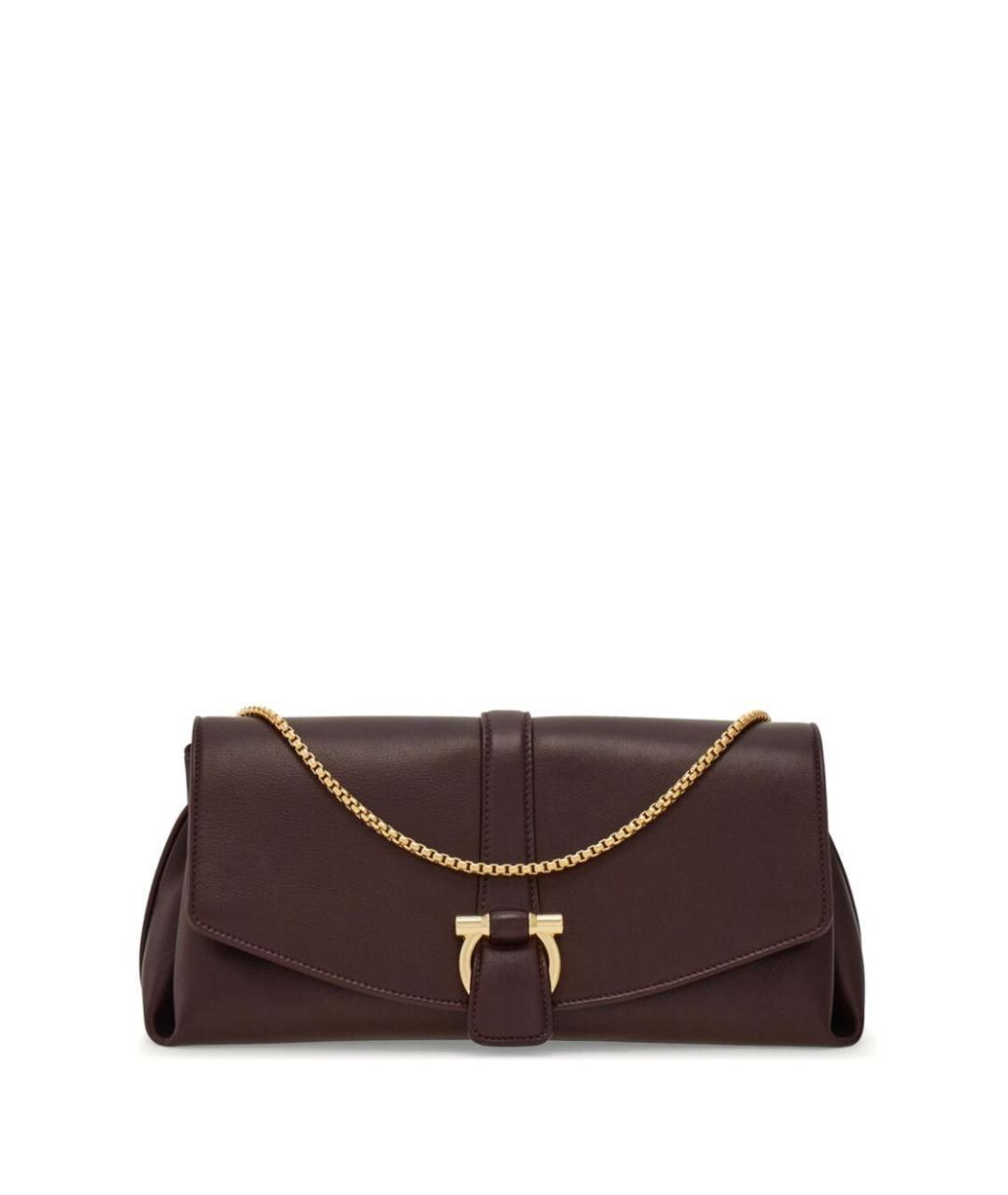 FERRAGAMO Коричневая кожаная сумка через плечо, фото 1
