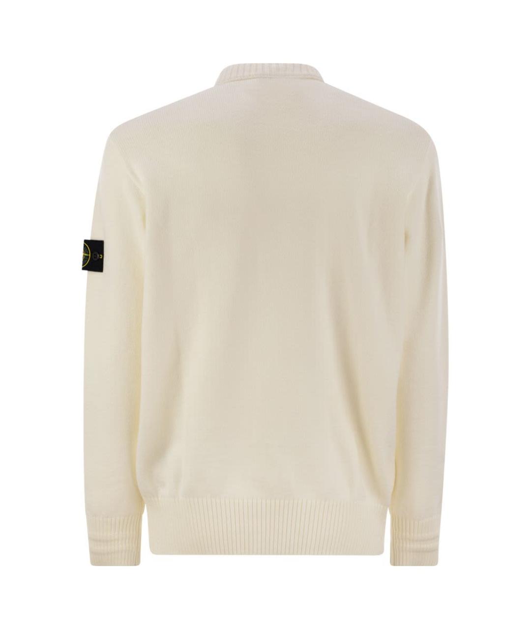 STONE ISLAND Бежевый хлопковый джемпер / свитер, фото 2