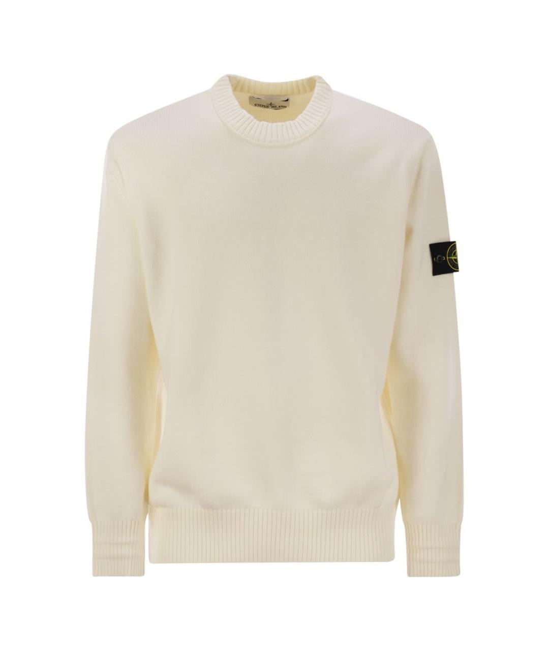 STONE ISLAND Бежевый хлопковый джемпер / свитер, фото 1