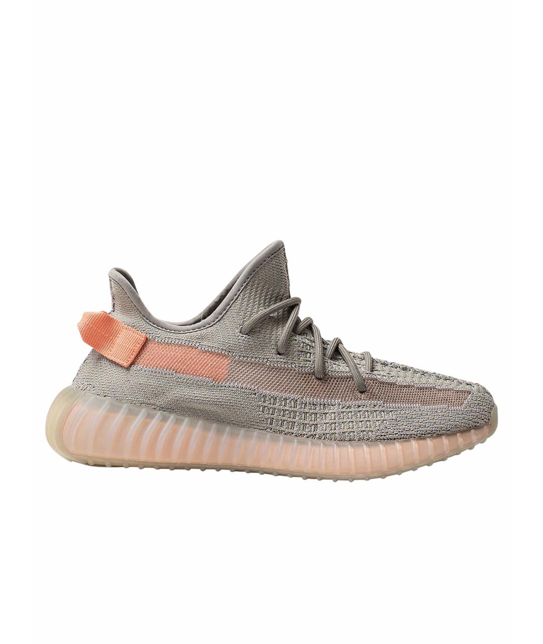 ADIDAS YEEZY Серые текстильные низкие кроссовки / кеды, фото 1
