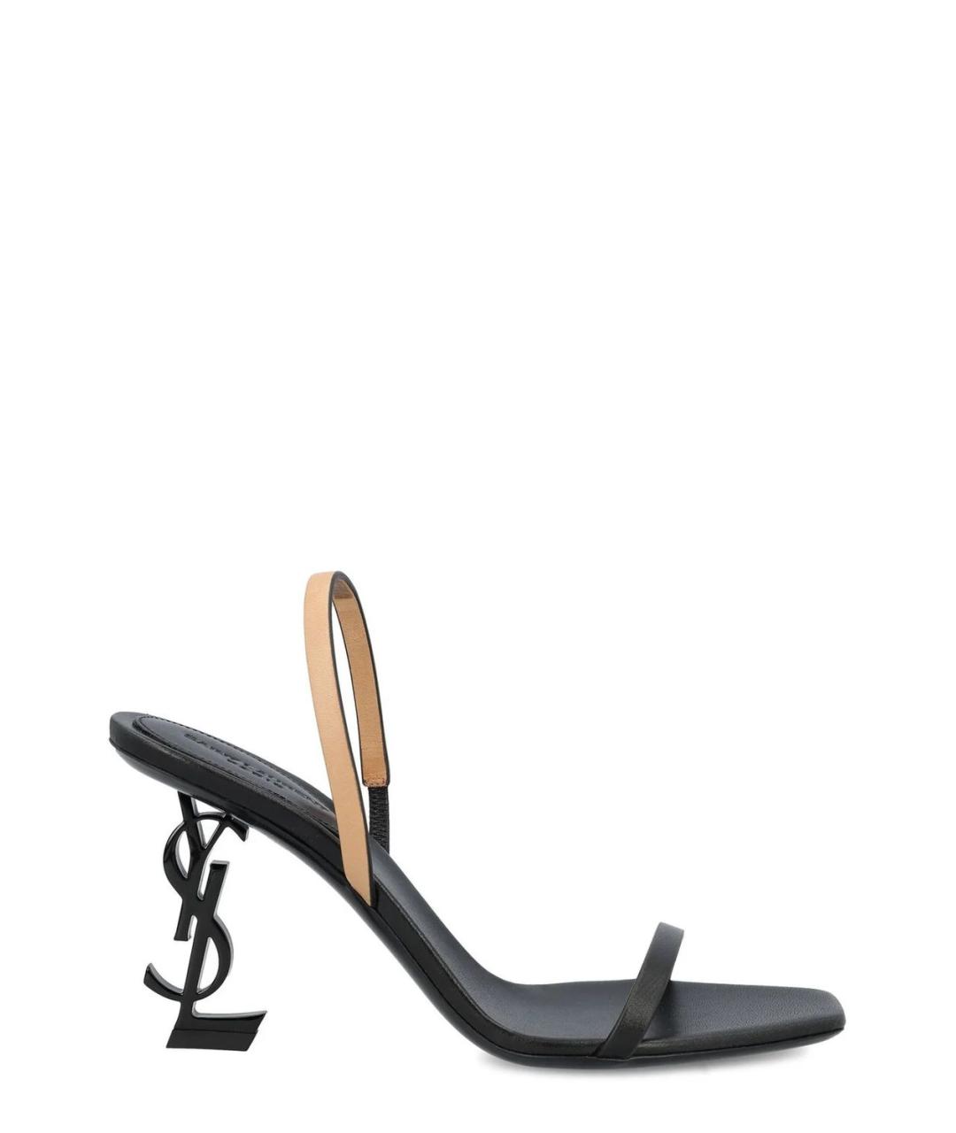 SAINT LAURENT Черные текстильные босоножки, фото 1