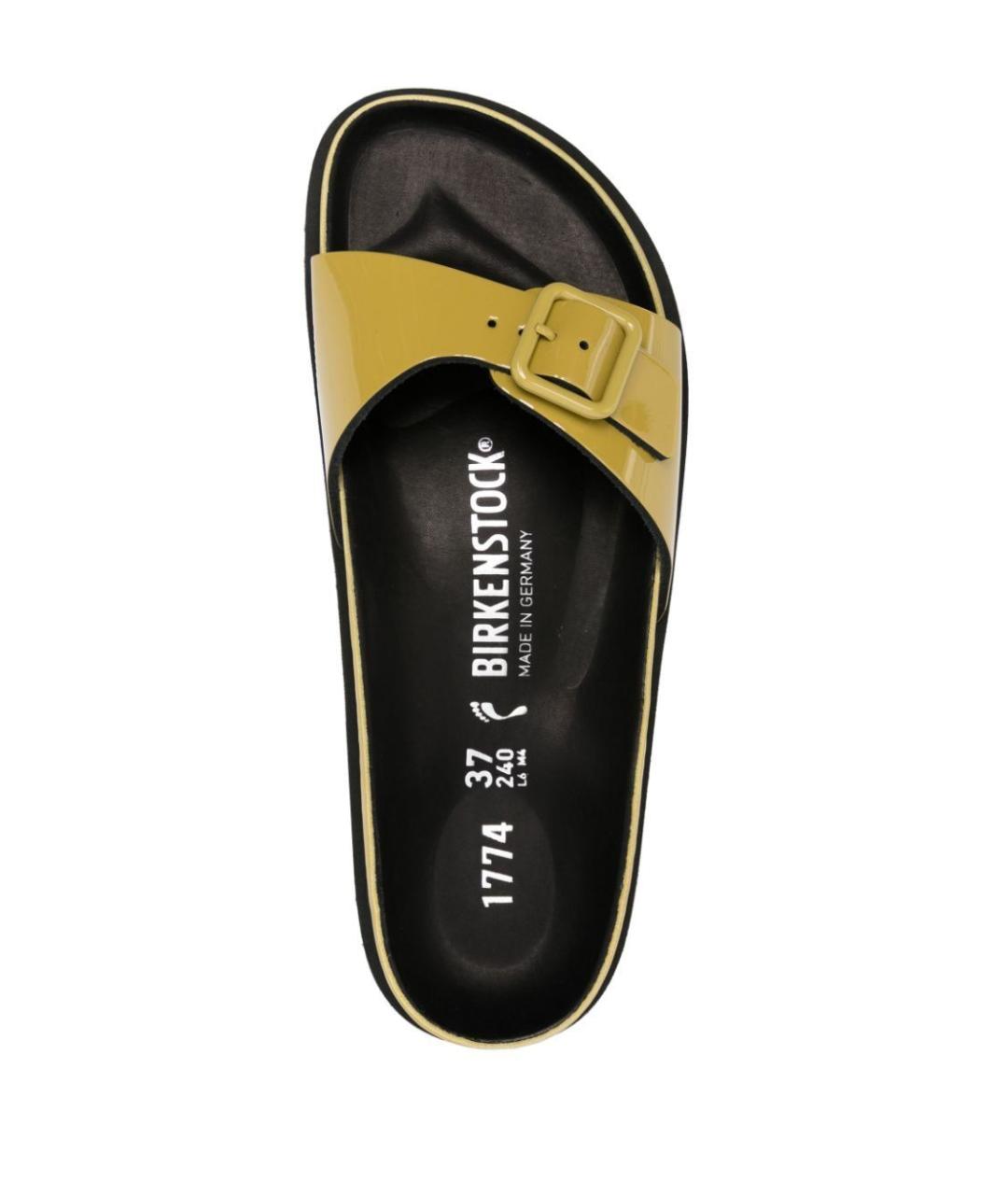 BIRKENSTOCK Желтые кожаные сандалии, фото 3